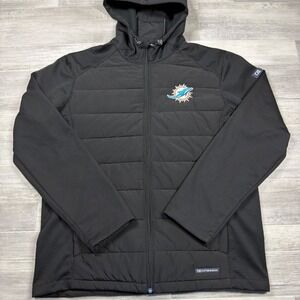 Miami Dolphins Cutter & Buck Men's Large Evoke PrimaLoft Hybrid Hooded Jacket